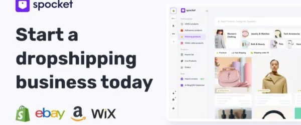 Spocket banner inviting users to start a dropshipping business