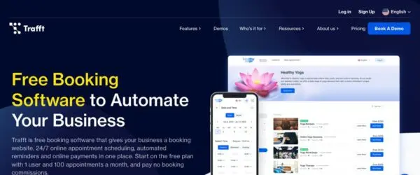Trafft homepage for booking and scheduling software