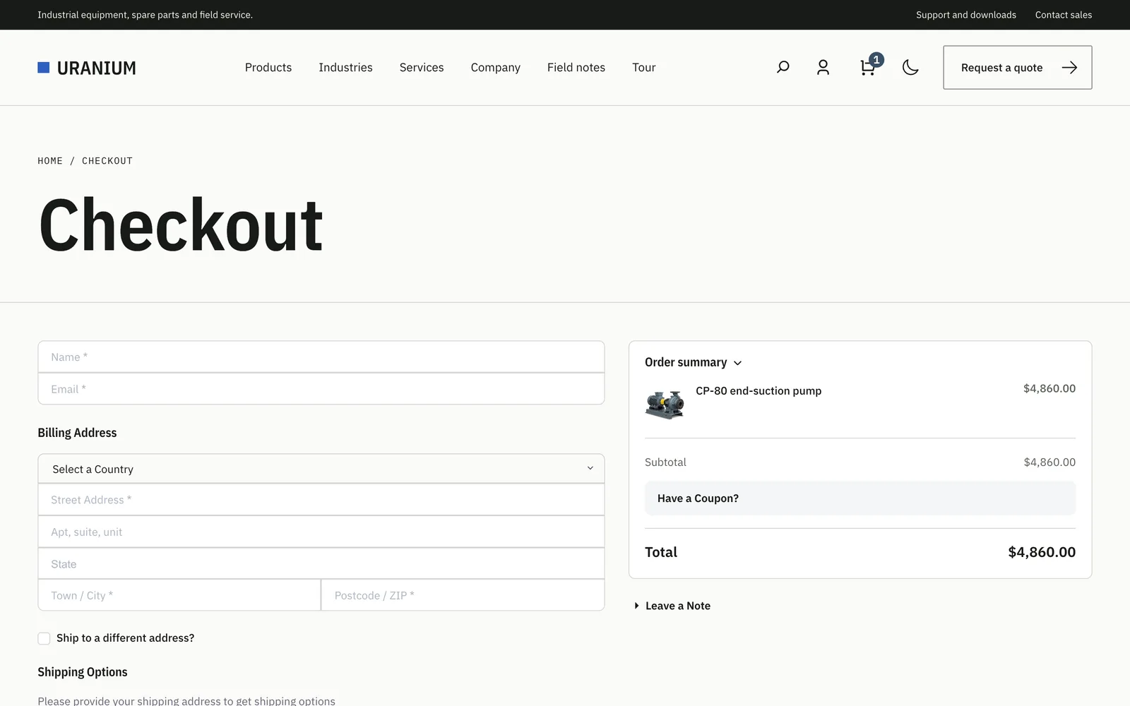FluentCart checkout in the Cobalt palette