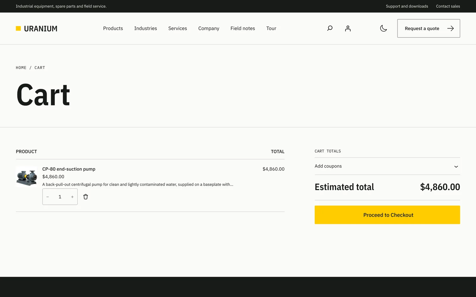 WooCommerce Cart block on Uranium