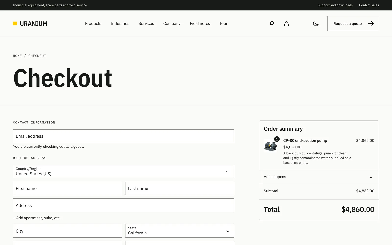 WooCommerce Checkout block on Uranium