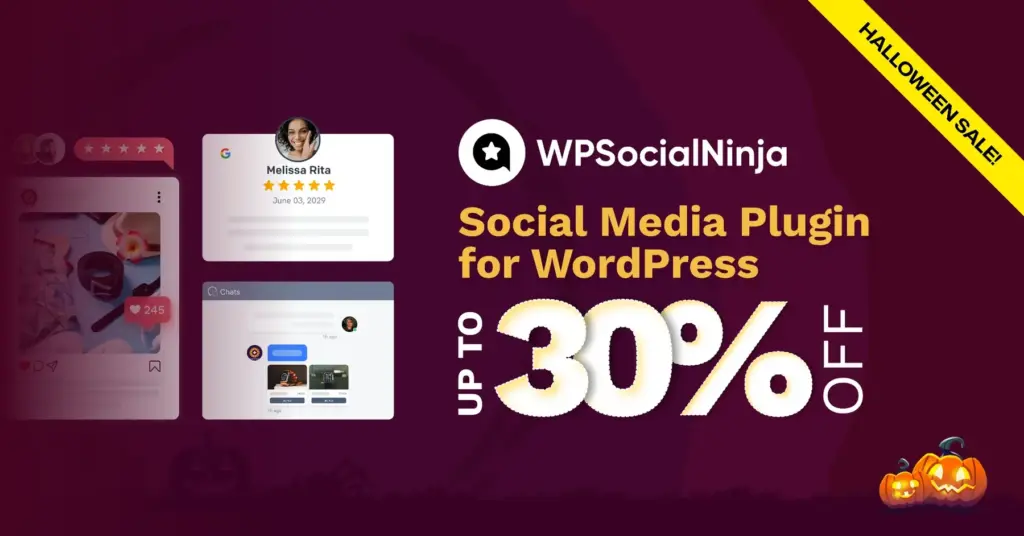WP Social Ninja Halloween sale banner