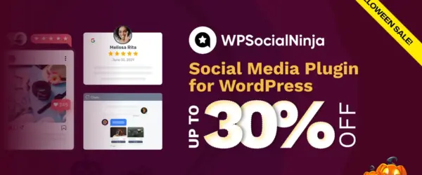 WP Social Ninja Halloween sale banner