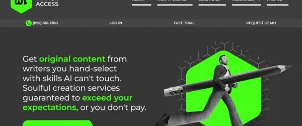 WriterAccess homepage for hiring writers and content creators