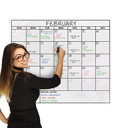 Dry Erase Laminated Jumbo Wall Calendar, 24x36 Inches