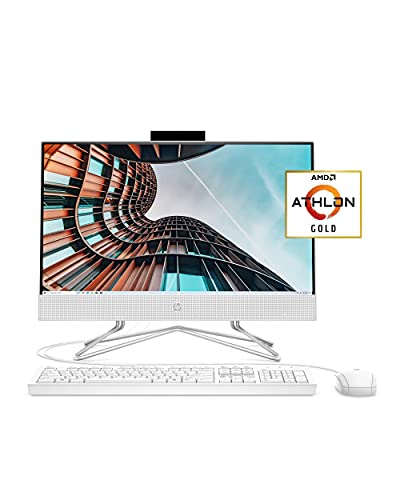 HP 22 All-in-One Desktop PC, AMD Athlon Gold 3150U, 21.5-inch Full HD IPS