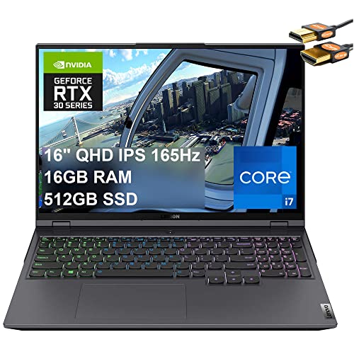 Lenovo Legion 5i Pro 16" QHD 165Hz Display, Intel Core i7-11800H, 16GB RAM, 512GB SSD, GeForce RTX 3050