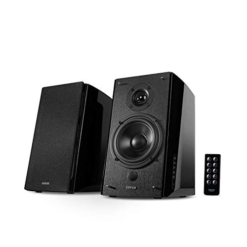 Edifier R2000DB Active Bluetooth Bookshelf Speakers - Optical Input - 2.0 Wireless Near-Field Studio Monitor Speakers - 120 Watts RMS with 5″ Large Woofer - Black