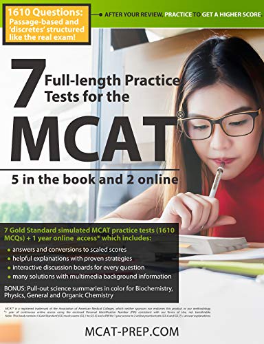 7 Full-Length MCAT Practice Tests: 1,610 Practice Questions