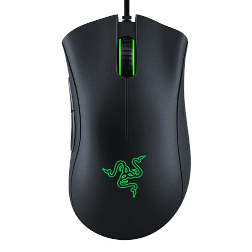 Razer DeathAdder Essential Gaming Mouse: 6400 DPI Optical Sensor, 5 Programmable Buttons, Mechanical Switches, Rubber Side Grips