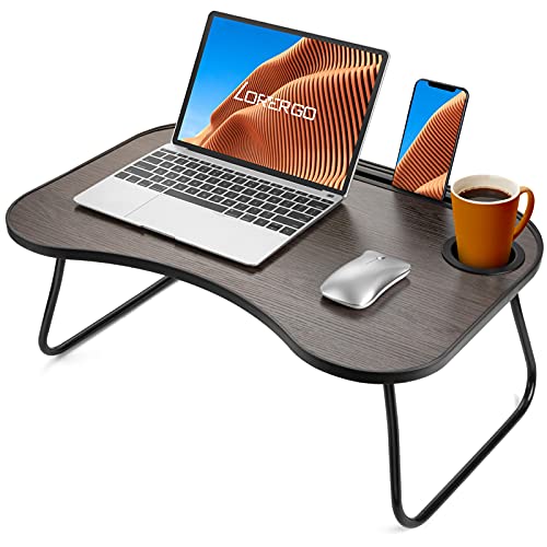 LORYERGO Lap Desk for Laptop with Phone and Tablet Slot