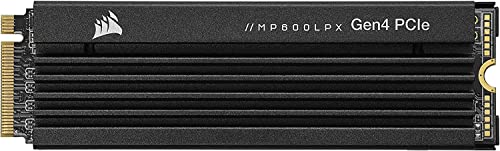 Corsair MP600 PRO LPX 2TB M.2 NVMe PCIe x4 Gen4 SSD - Optimised for PS5  Up to 7,100MB/sec Sequential Read & 6,800MB/sec Sequential Write Speeds High-Speed Interface Compact Form Factor  Black