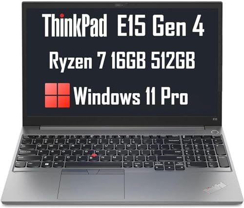 Lenovo ThinkPad E15 Gen 4 Business Laptop, 15.6" FHD Anti-Glare, AMD Ryzen 7 5825U, 16GB RAM, 512GB SSD, Win 11 Pro
