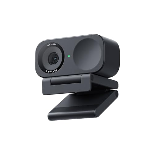 Insta360 Link 2C, 4K Webcam, 1/2" Sensor, Auto Framing, HDR, AI Noise-Canceling Mic, Gesture Control