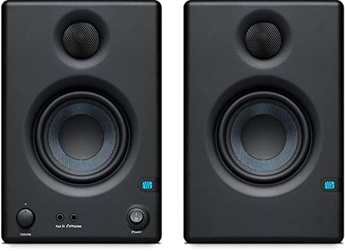 PreSonus Eris E3.5-3.5  Near Field Studio Monitors  Pair  - Powered Desktop Speakers for Music Production Studio-Quality Recording and Active Media Reference