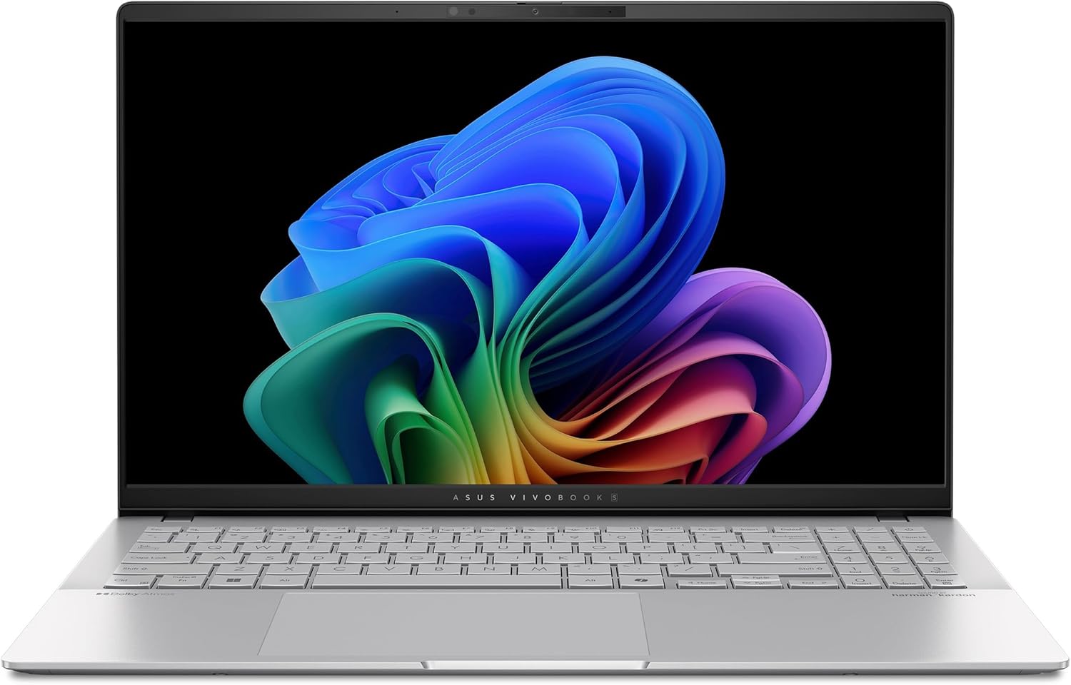 ASUS Vivobook S 15 Laptop  Copilot+ PC 15.6-inch 3K 120Hz OLED Display Qualcomm Snapdragon X Elite X1E-78-100 12-Core Processor 16GB RAM 1TB SSD Windows 11 Home Cool Silver S5507QAD-PS96 AI PC | OLED 3K