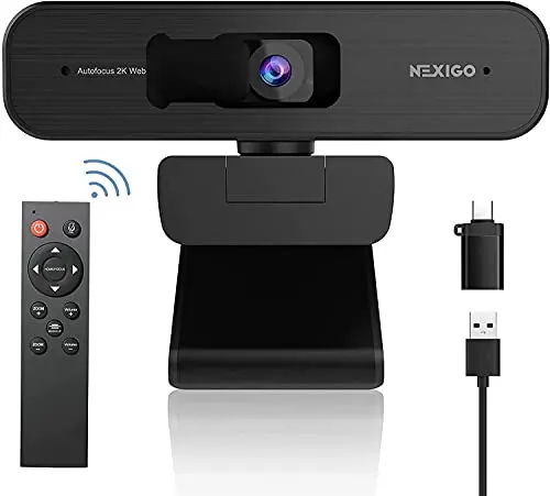 Zoom Certified, NexiGo N940P 2K Zoomable Webcam with Remote and Software Controls | Sony Starvis Sensor | 1080P@...