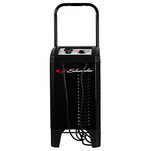 Schumacher SC1437 2-in-1 Wheeled Battery Charger and Jump Starter, 150 Cranking Amps