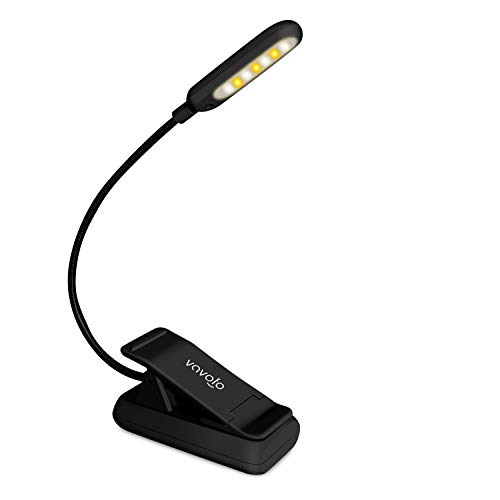VAVOFO Rechargeable Clip-On Book Light with 9 Color Temperatures and 9 Brightness Levels
