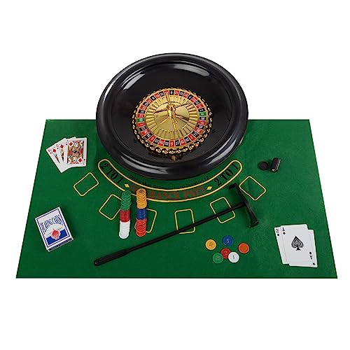 Trademark Poker Roulette Wheel Set - 16-Inch with Reversible Blackjack Table