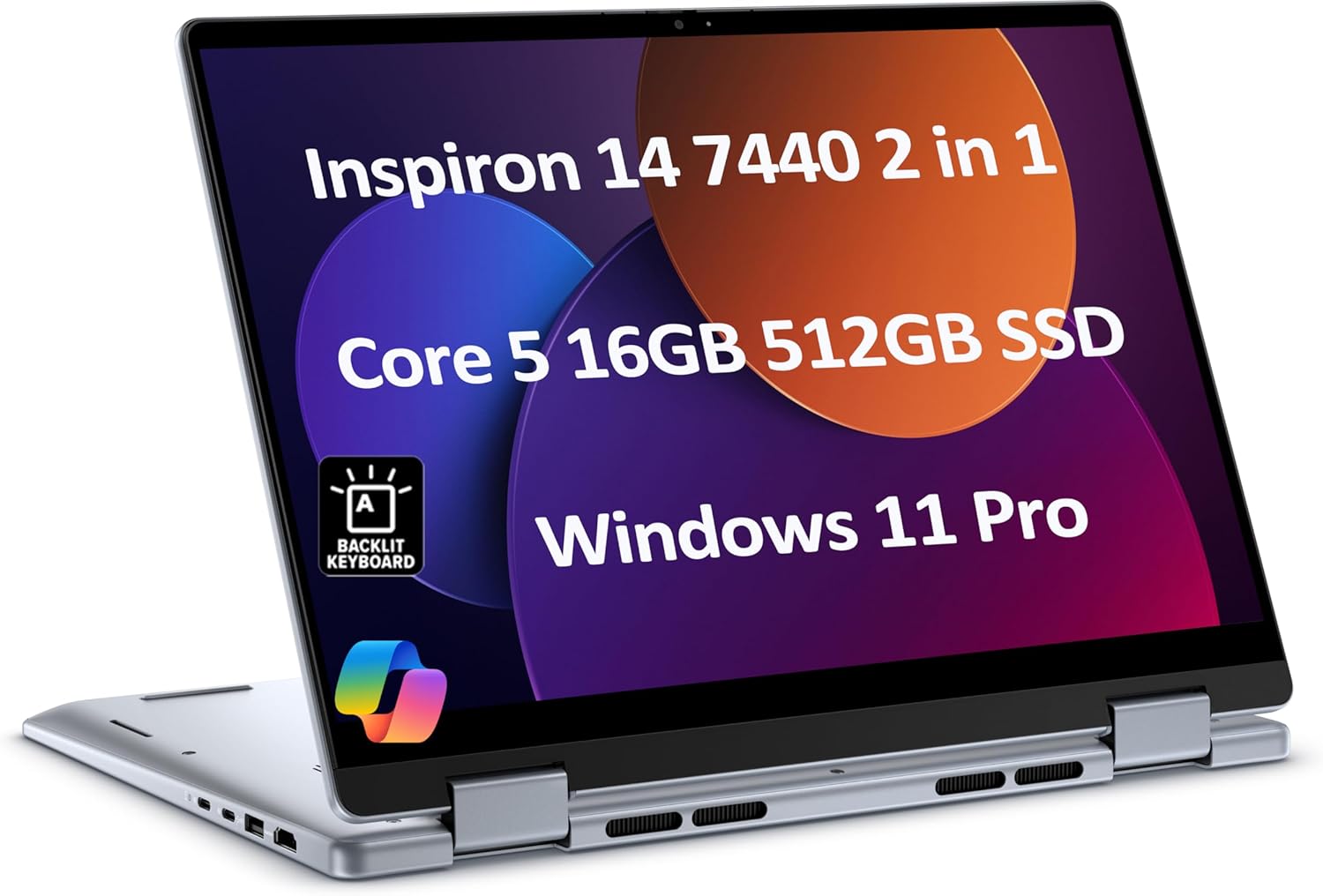 Dell Inspiron 14 7440 2-in-1 Laptop  14  FHD+ Touchscreen Intel Core 5 120U  > i7-1355U  16GB DDR5 512GB SSD  for Creator Designer 10-Hr Long Battery Life Backlit Win 11 Pro w/ AI Copilot 16GB|512GB SSD