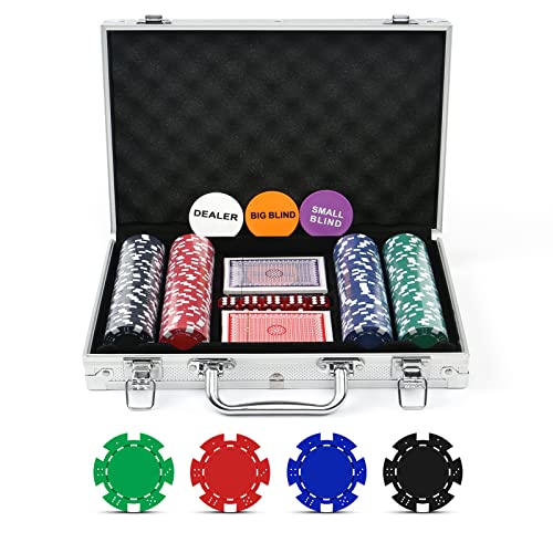 NOLIE Casino Poker Chip Set 200 PCS with Reinforced Aluminum Case (11.5 Gram)