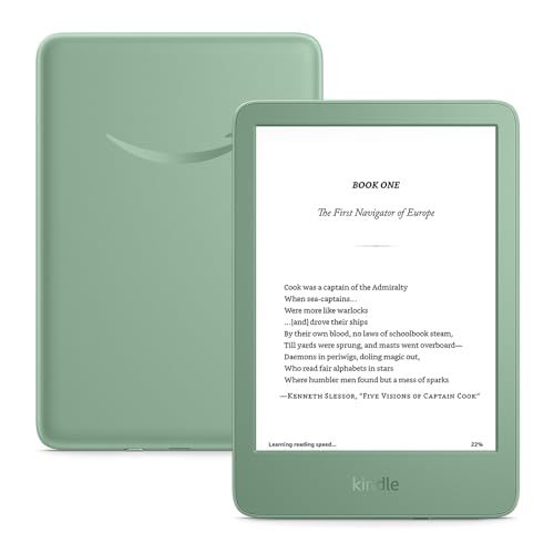New Amazon Kindle (16 GB) - Lightest and most compact Kindle, with glare-free display, faster page turns, adjustable...