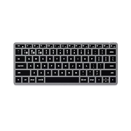 Satechi Slim X1 Bluetooth Backlit Keyboard - Illuminated Keys & Multi-Device Sync - for M2/ M1 MacBook Pro/Air M2/ M1 iPad Pro/Air M2 Mac Mini iMac M1 - Space Gray