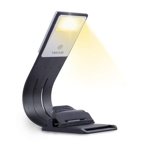 Vekkia Bookmark Book Light with Infinite Brightness Levels and Built-in USB Cable