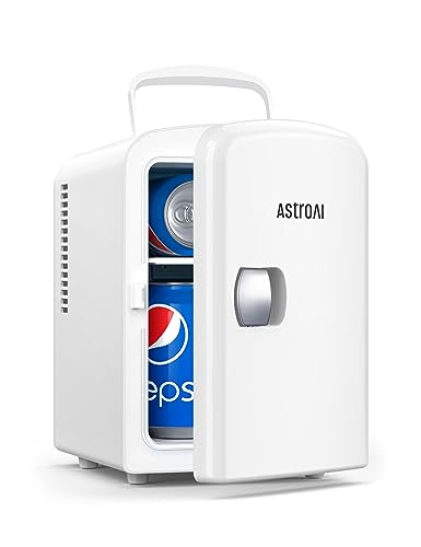 AstroAI Mini Fridge, 4 Liter/6 Can AC/DC Portable Thermoelectric Cooler Refrigerators for Skincare, Beverage, Home,...