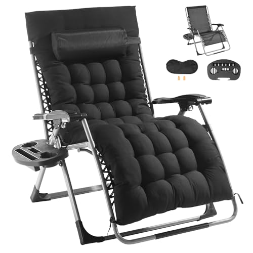 Happybuy Zero Gravity Chair, 33 inch Zero Gravity Recliner Lounge Chair for Indoor and Outdoor, Adjustable Anti...