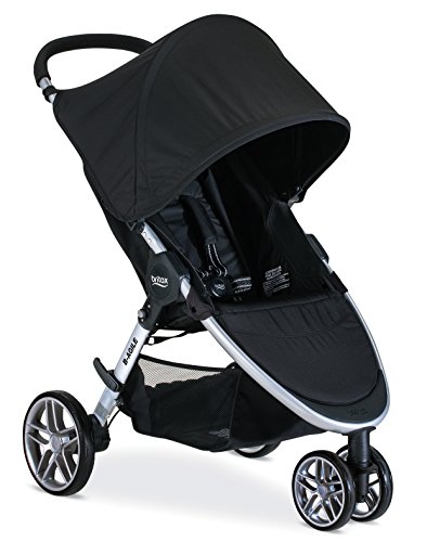 Britax B-Agile Lightweight Stroller, Black - One Hand Fold, Large UPF50+ Canopy, All Wheel Suspension