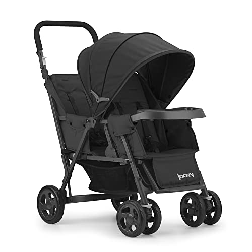 Joovy Caboose Too Sit and Stand Double Stroller Featuring Universal Car Seat Adapter, 3-Way Reclining Seats, Option...
