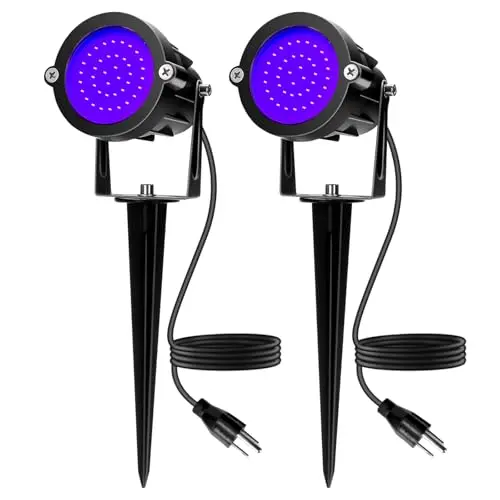 Elenora 15W LED Black Light Spotlights, IP65 Plug-in Landscape Lights, 2 Pack
