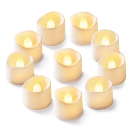 Homemory 12 Pack Flickering Flameless LED Tea Lights, 200+ Hours