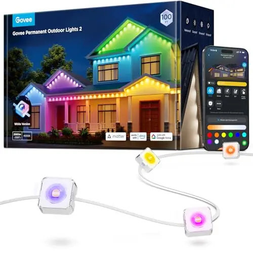 Govee Permanent Outdoor Lights 2, 100 ft RGBIC with 100 Scene Modes