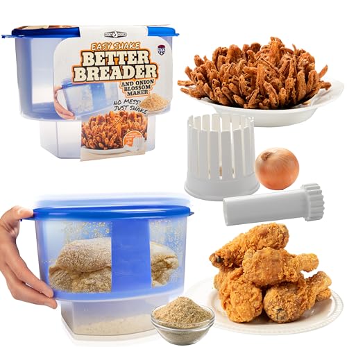 COOK'S CHOICE Onion Blossom Maker w The Original Better Breader Bowl All-in-one Set Includes Blooming Onion Slicer &...